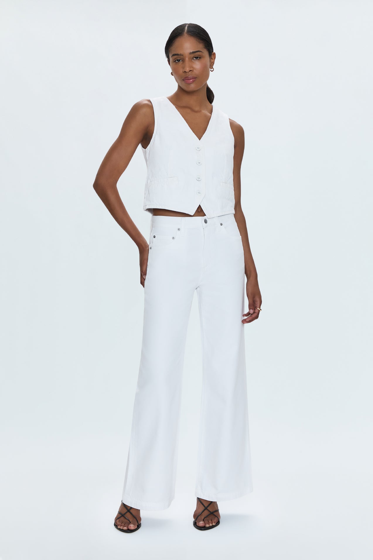 Pistola Jadyn Low Slung Palazzo Jean (Vivid White)