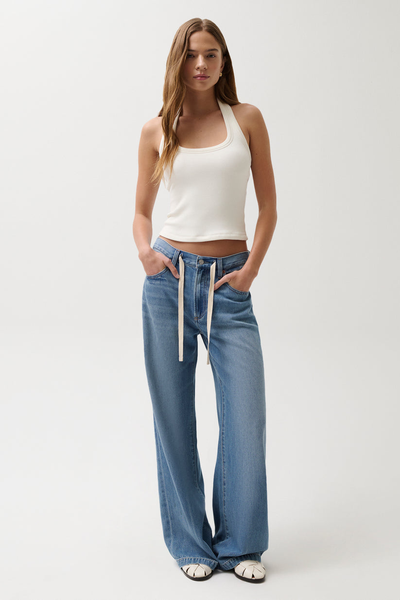 Pistola Jadyn Mid Rise Drawstring Palazzo Jean - Expanse