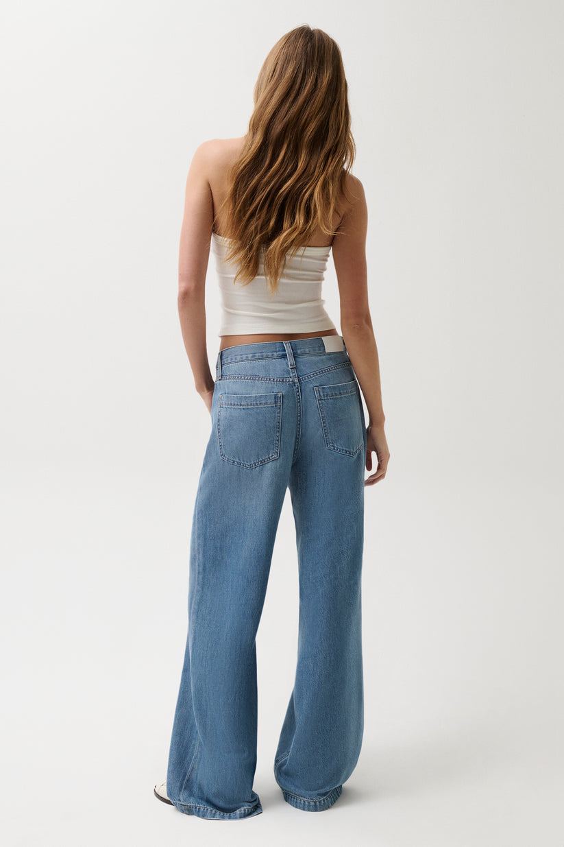 Pistola Jadyn Mid Rise Drawstring Palazzo Jean - Expanse