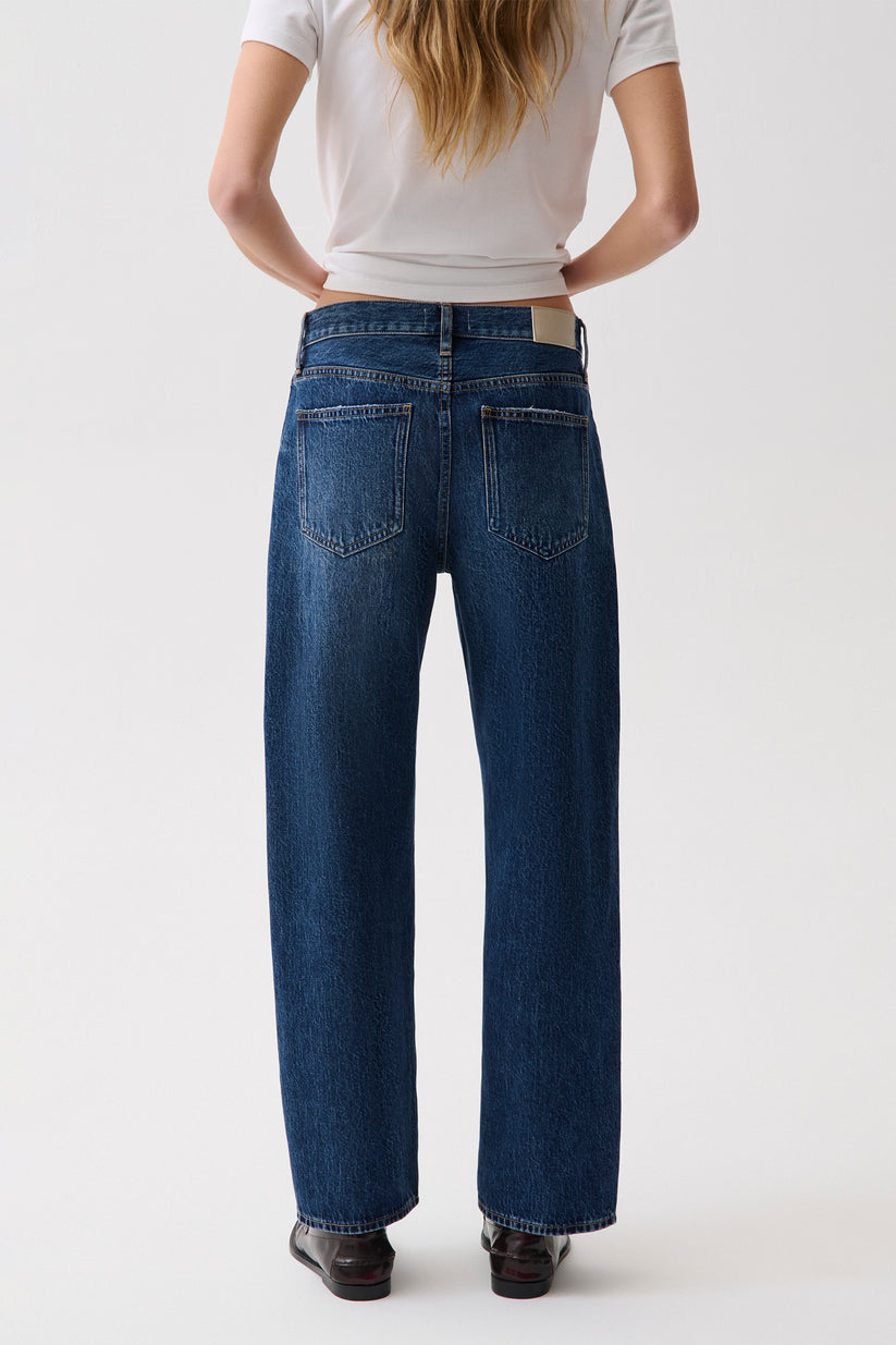Pistola Lexi Mid Rise Bowed Straight Leg Jean - Moonwave