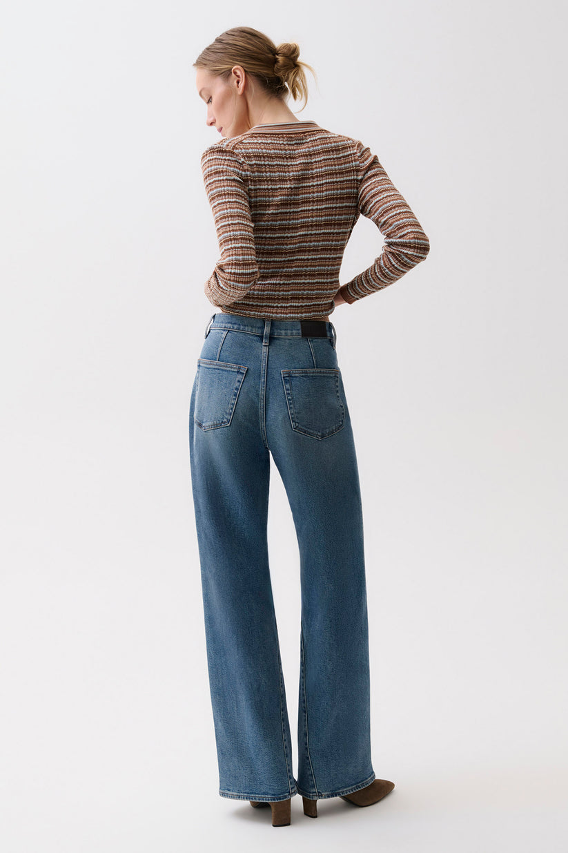 Pistola High Rise Bowed Wide Leg Jean -Eureka