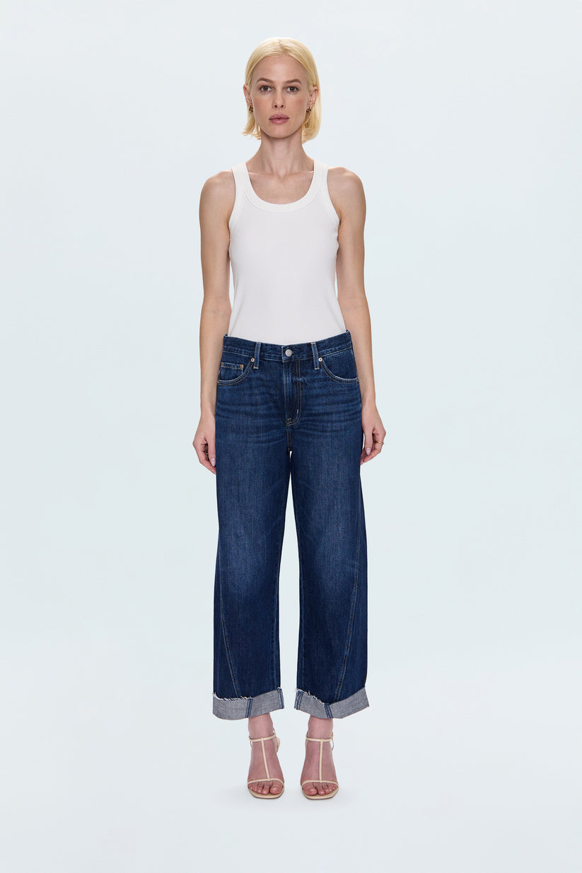 Pistola Kacey Mid Rise Cuffed Straight Jean