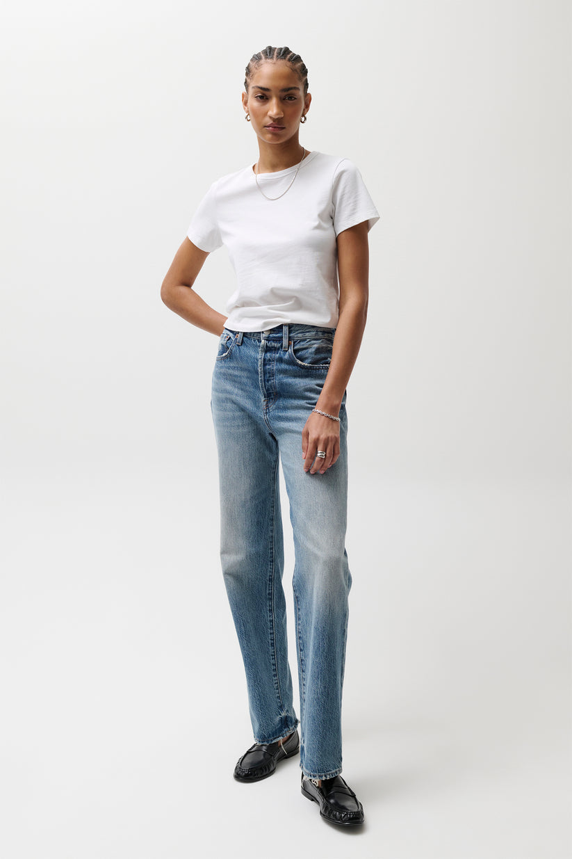 Pistola Cassie Super High Rise Straight Jean - Serpentine Vintage