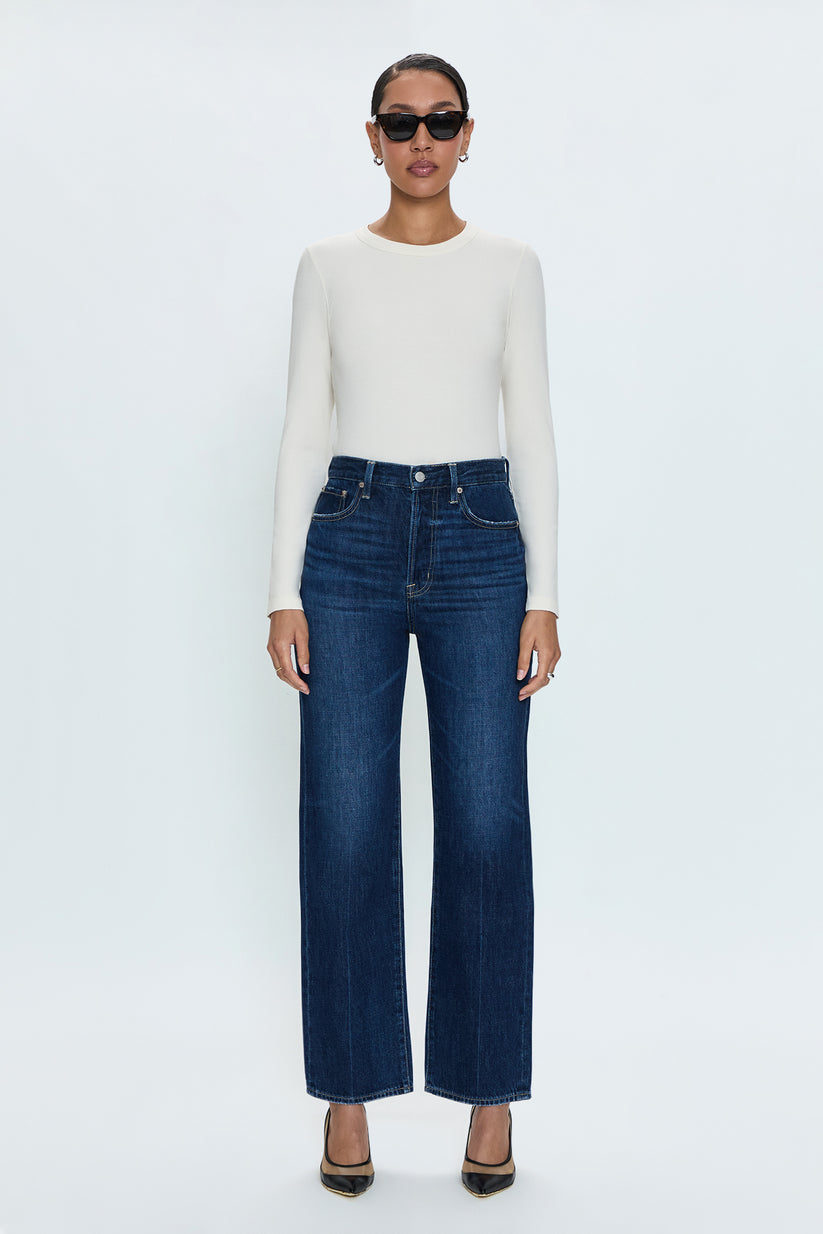 Pistola Cassie Cuffed Super High Rise Straight Crop Jeans