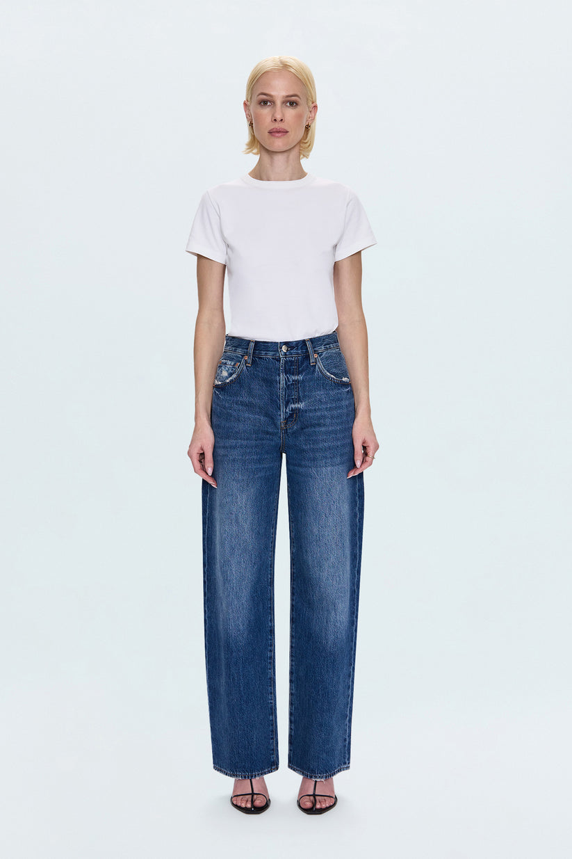 Pistola Tate High Rise Bowed Wide Leg Jean