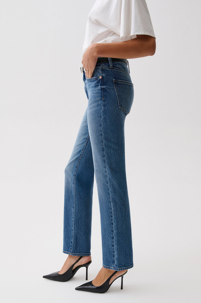 Pistola Women's Aleks Mid Rise Straight Long Jeans