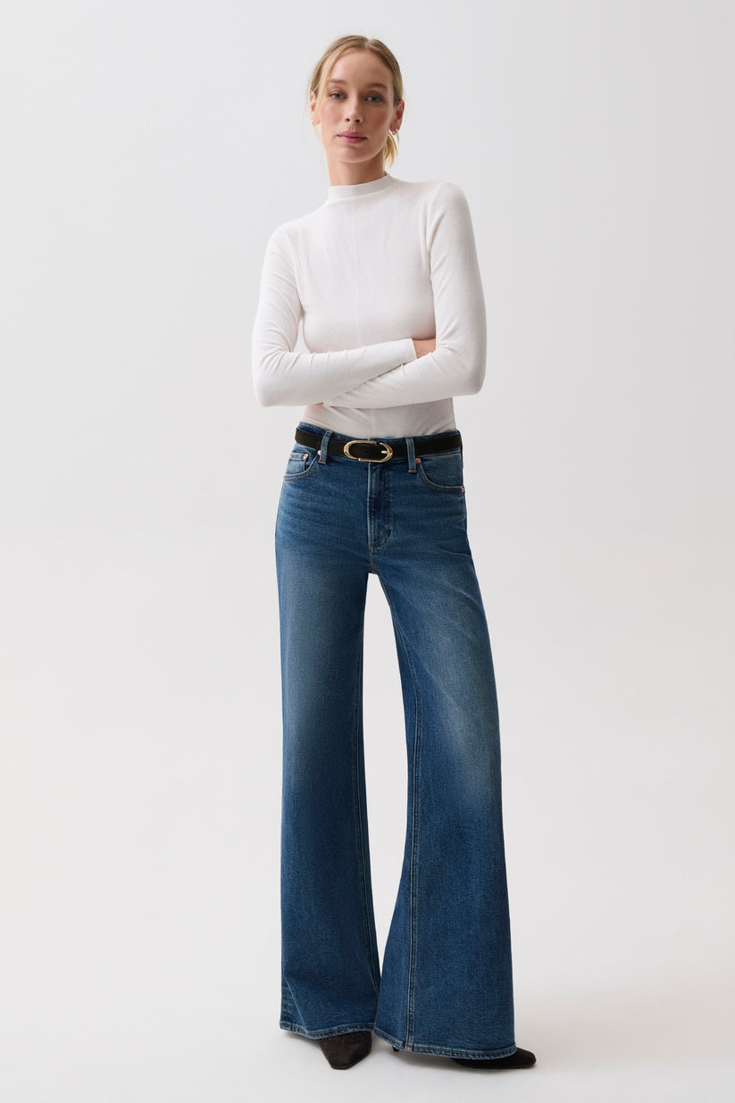 Pistola Vivian Mid Rise Wide Leg - Blue Depths