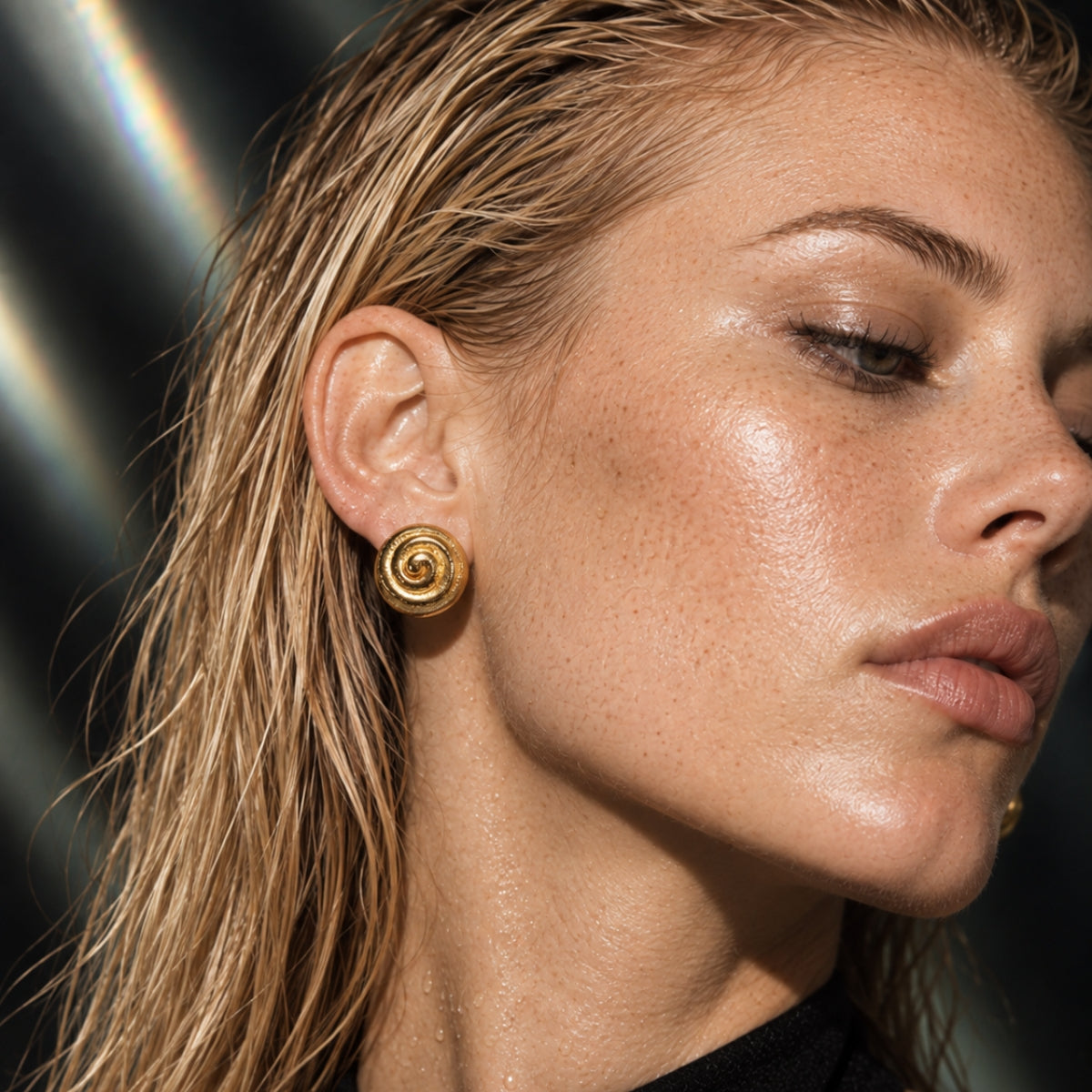 Ellie Vail Heloisa Textured Spiral Button Earring