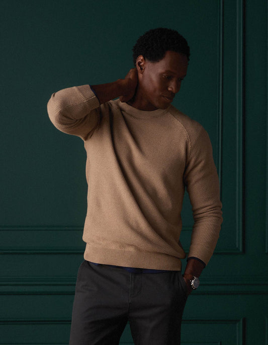The Normal Brand Men's Coolmax Textured Crewneck Sweater