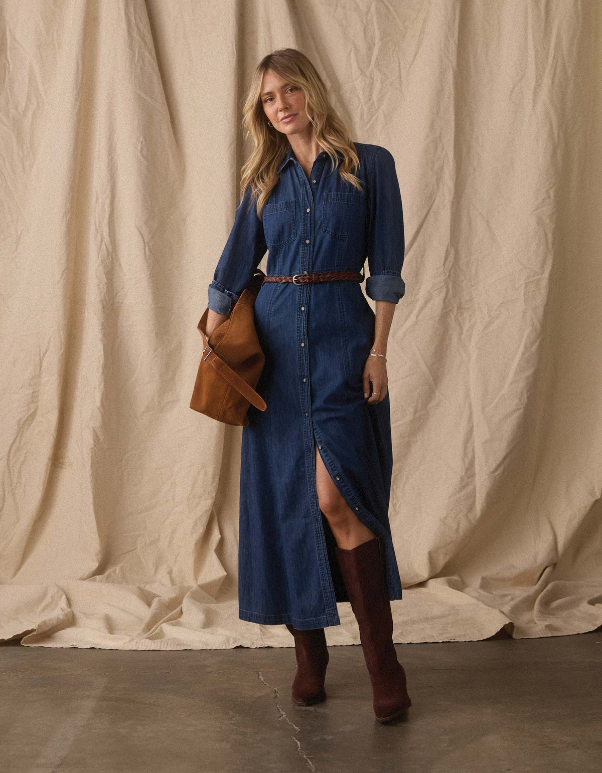 The Normal Brand Women's Cotton Denim Shirt Dress
