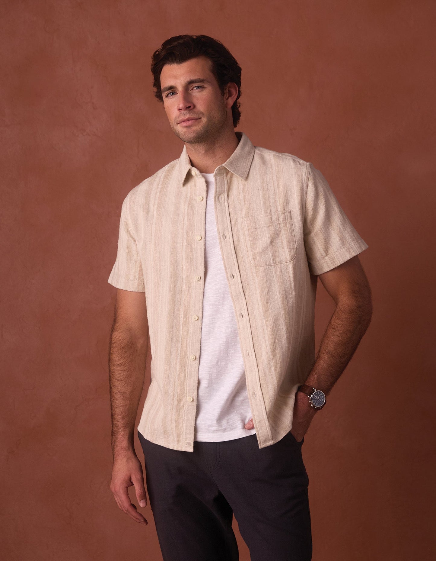 The Normal Brand Men's Freshwater Short Sleeve Button Up Shirt