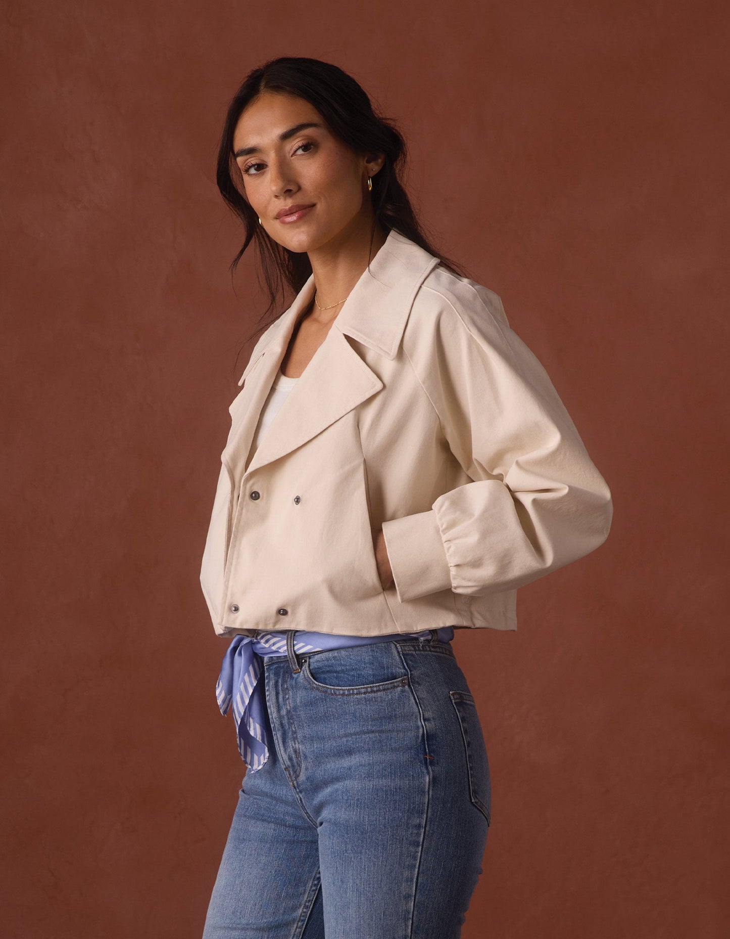 The Normal Brand Women's Gia Lapel Cropped Jacket