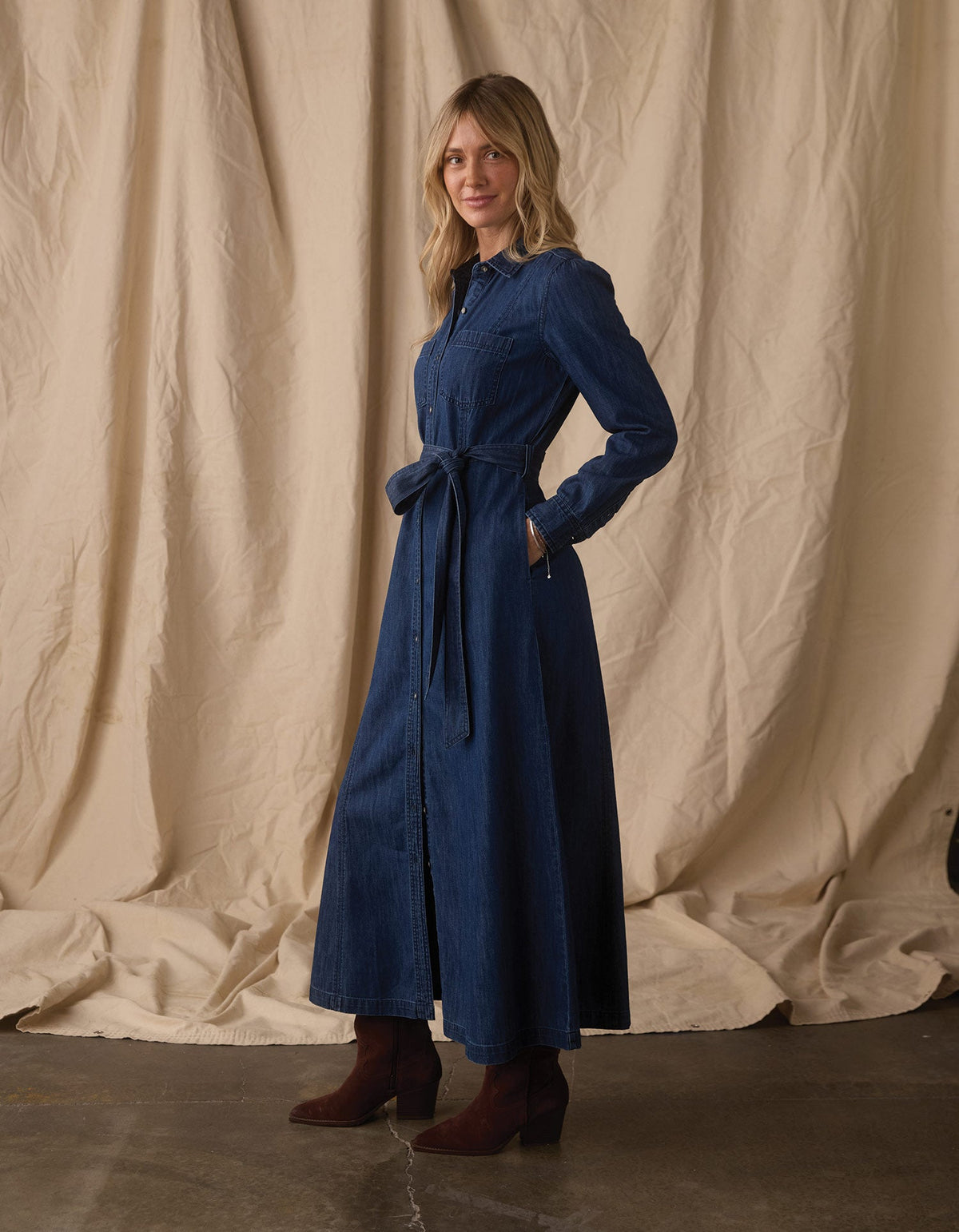 The Normal Brand Women's Cotton Denim Shirt Dress