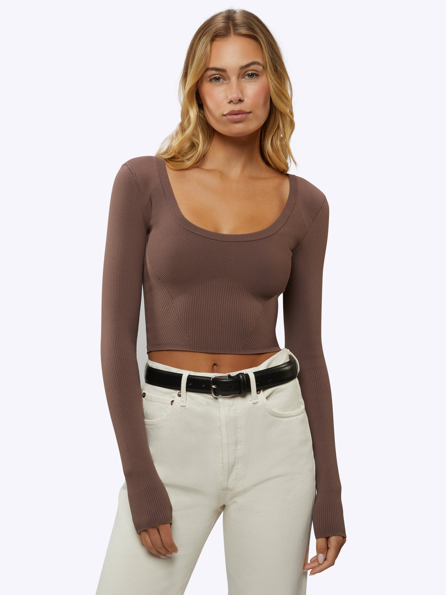 CUTS Women's Longsleeve Scoop Neck Crop