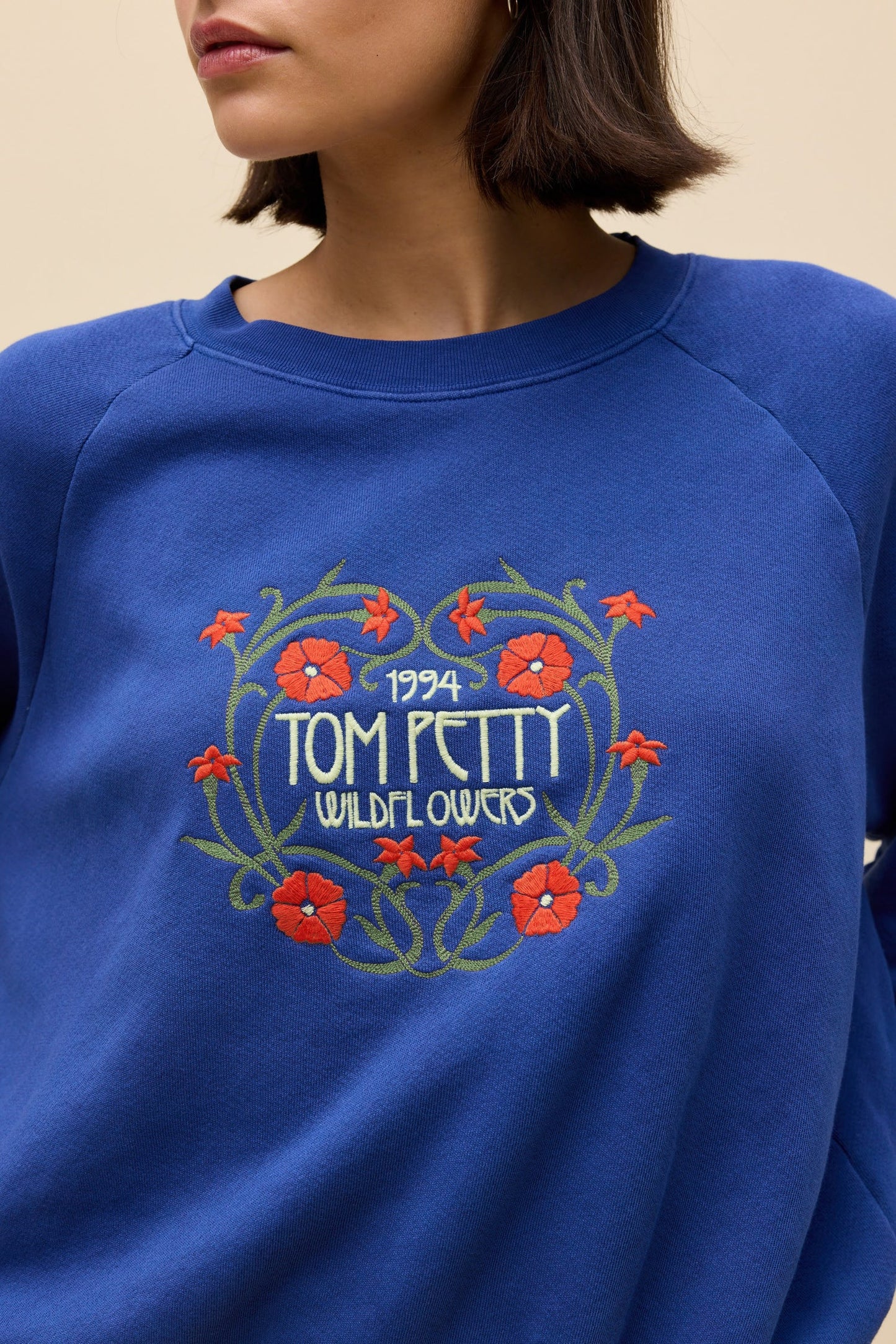 Daydreamer Tom Petty Wildflowers Shrunken Raglan Sweatshirt