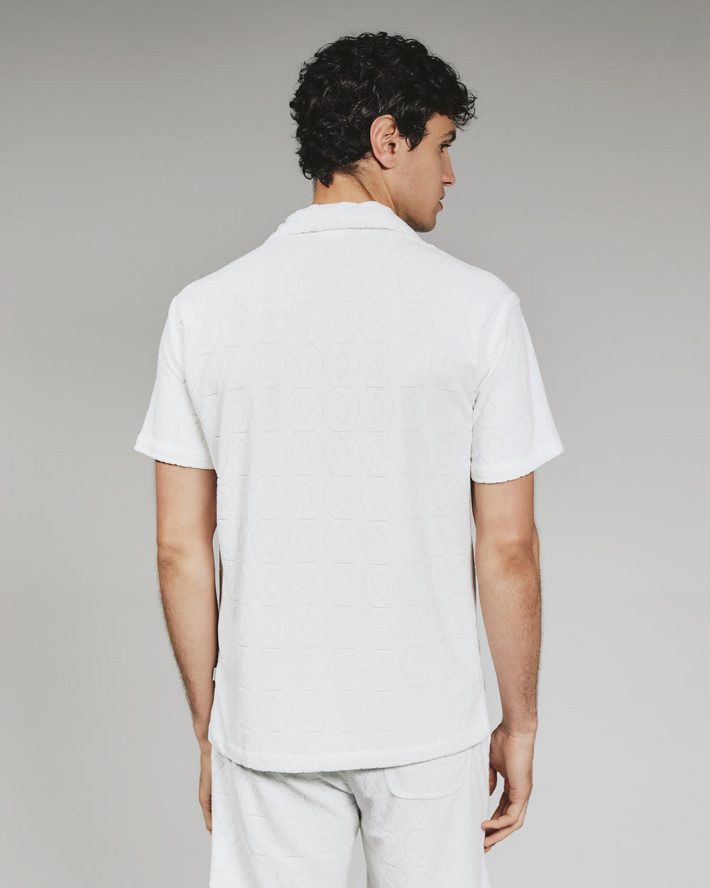 7 Diamonds Men's Ponce Terry Cloth Camp Shirt