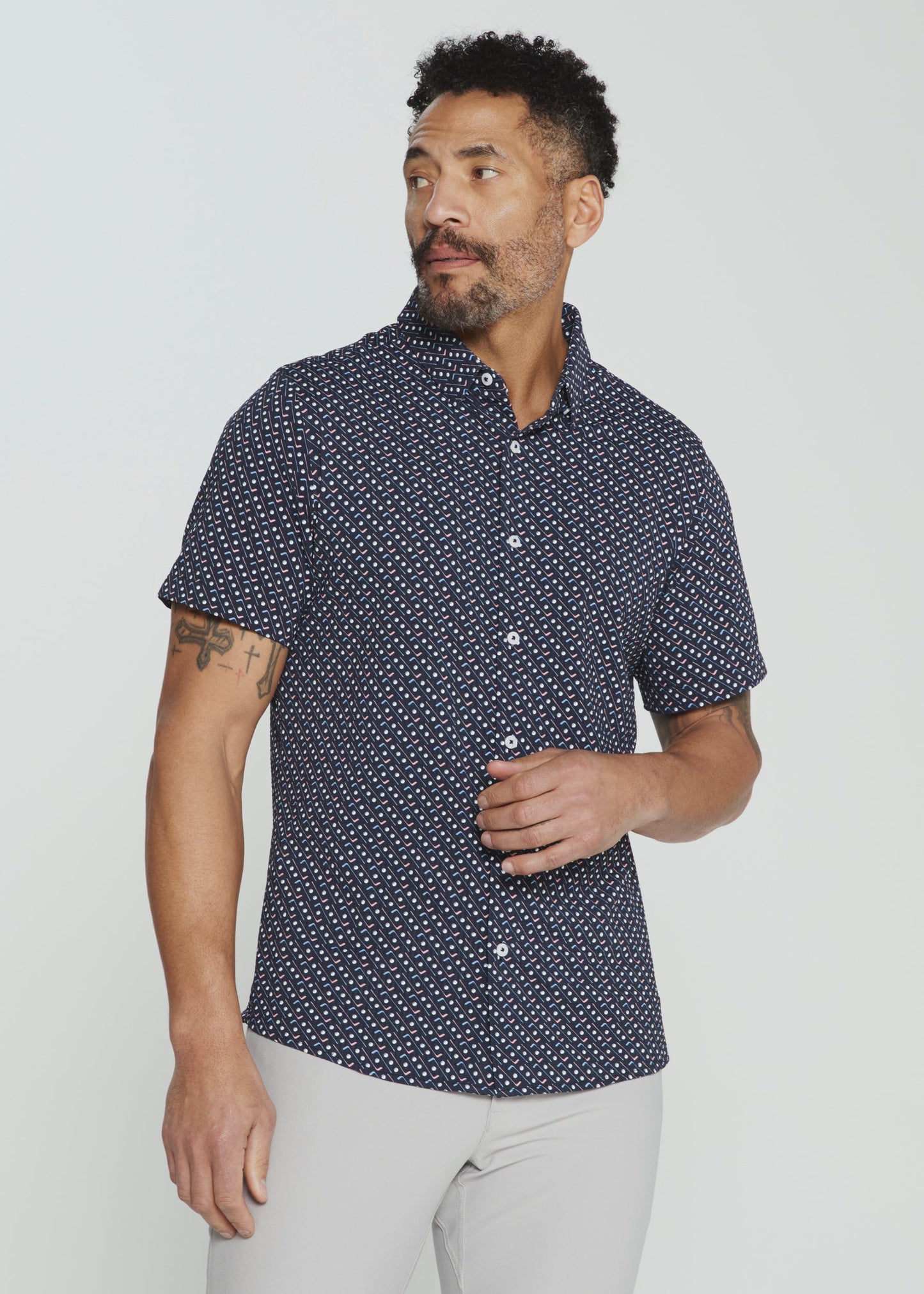 7 Diamonds Men's Marine Short Sleeve Shirt