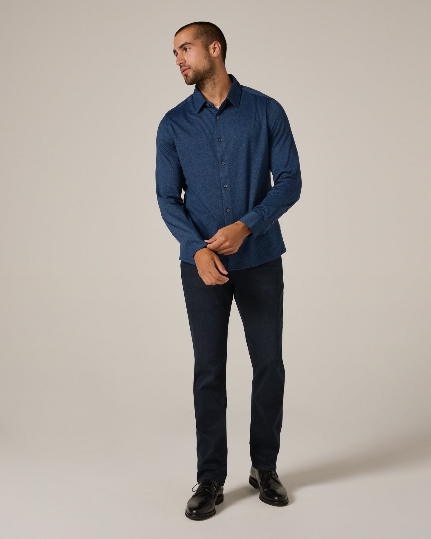 7 Diamonds Bowery Textured Knit Long Sleeve Shirt