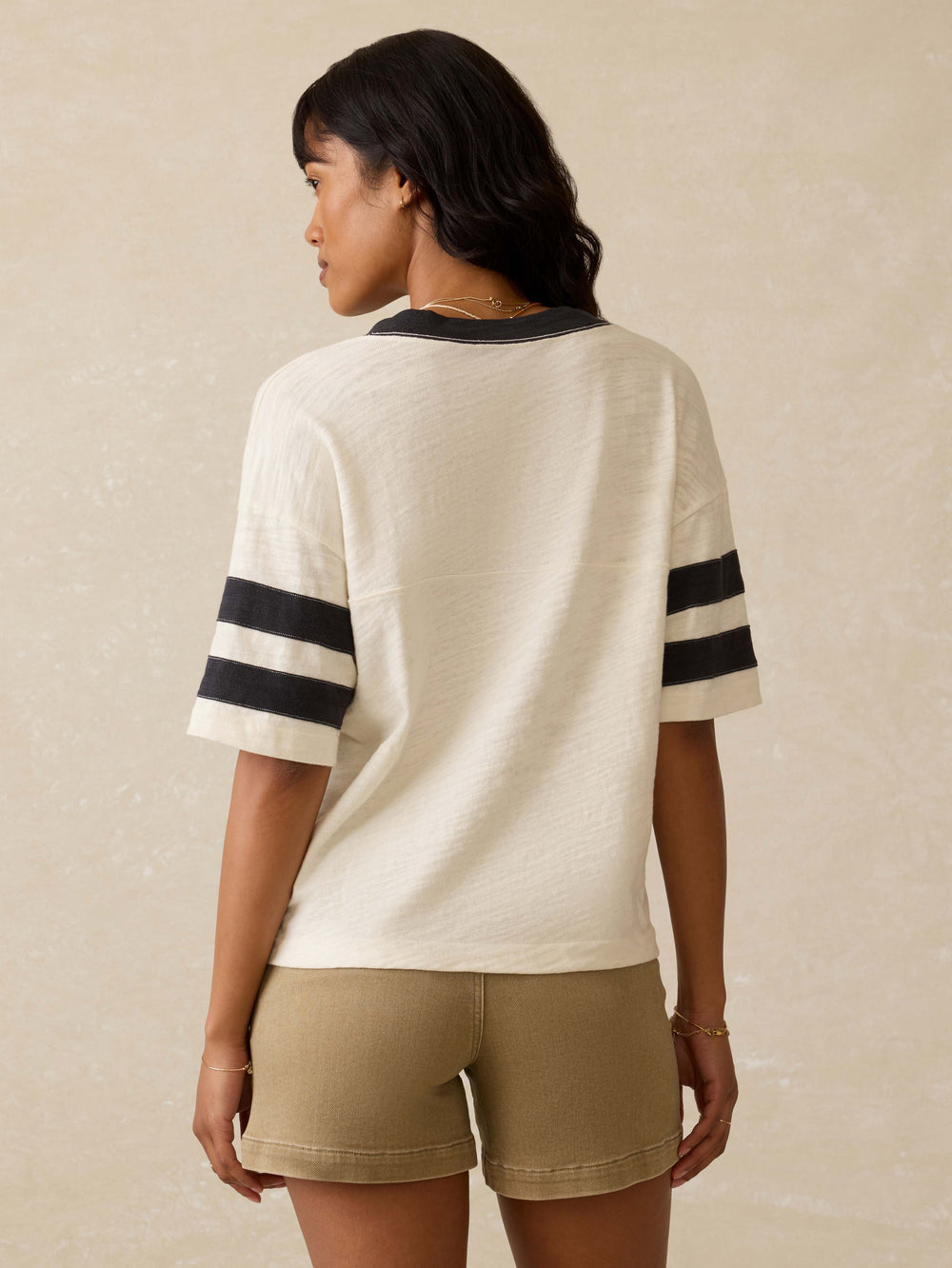 Faherty Women's Sunwashed Slub Varsity Tee