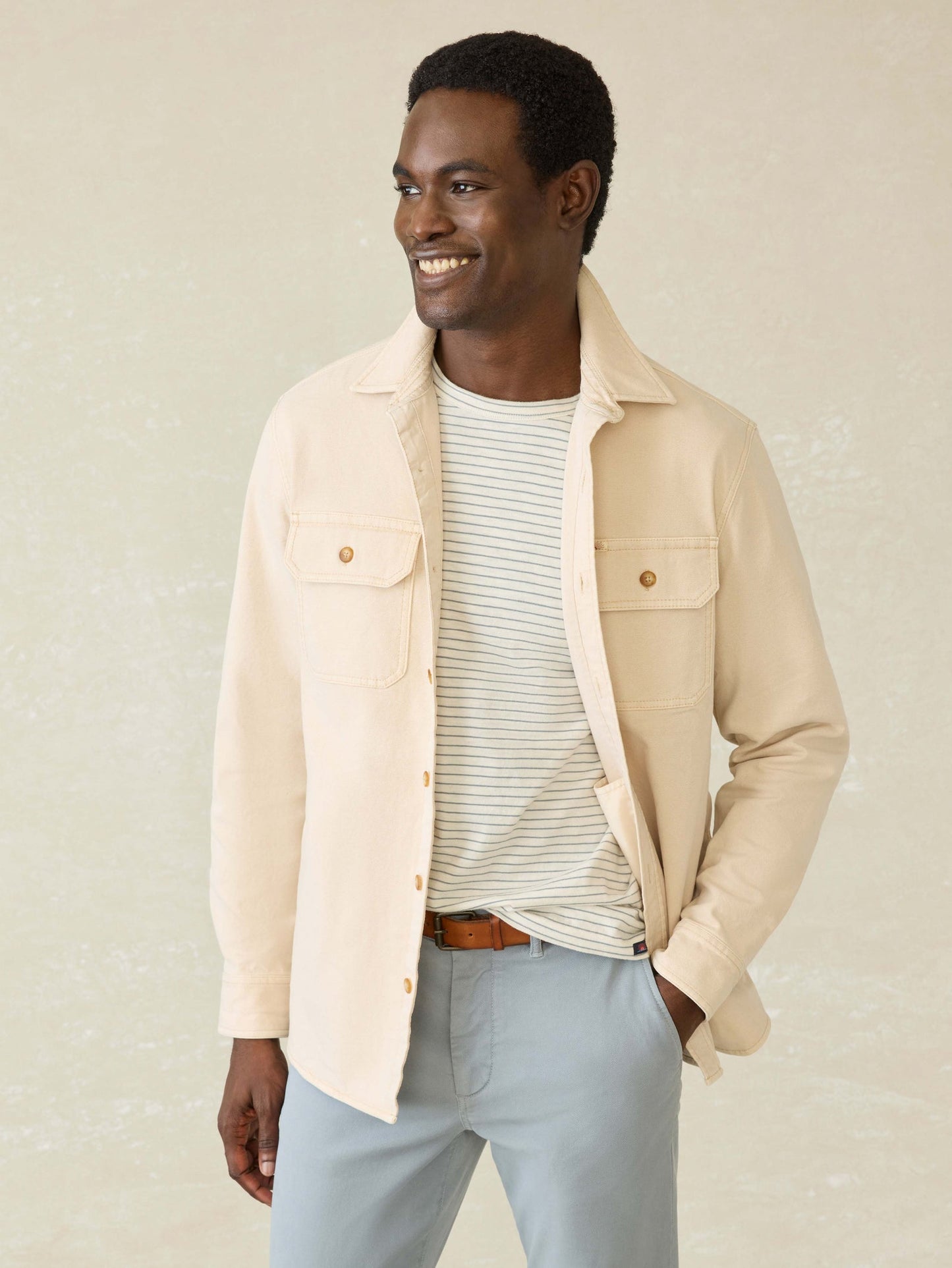Faherty Men's Sunwashed Canvas CPO