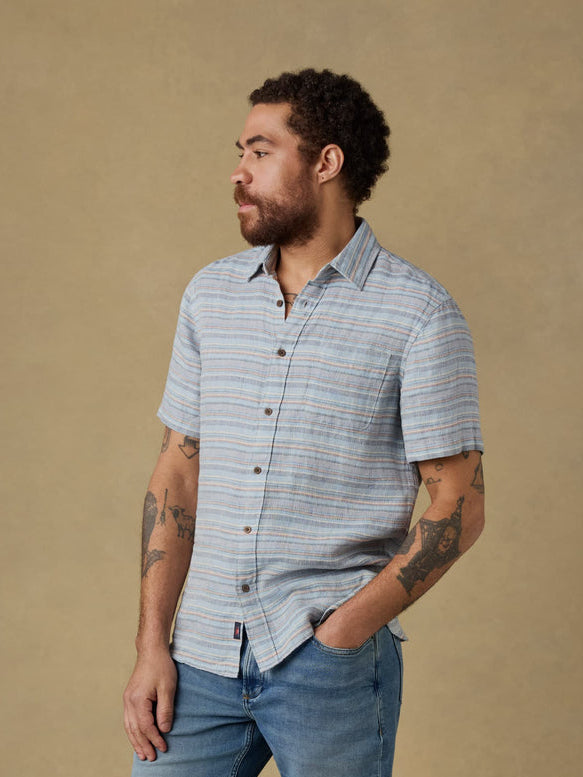 Faherty Men's Short Sleeve Palma Linen Shirt