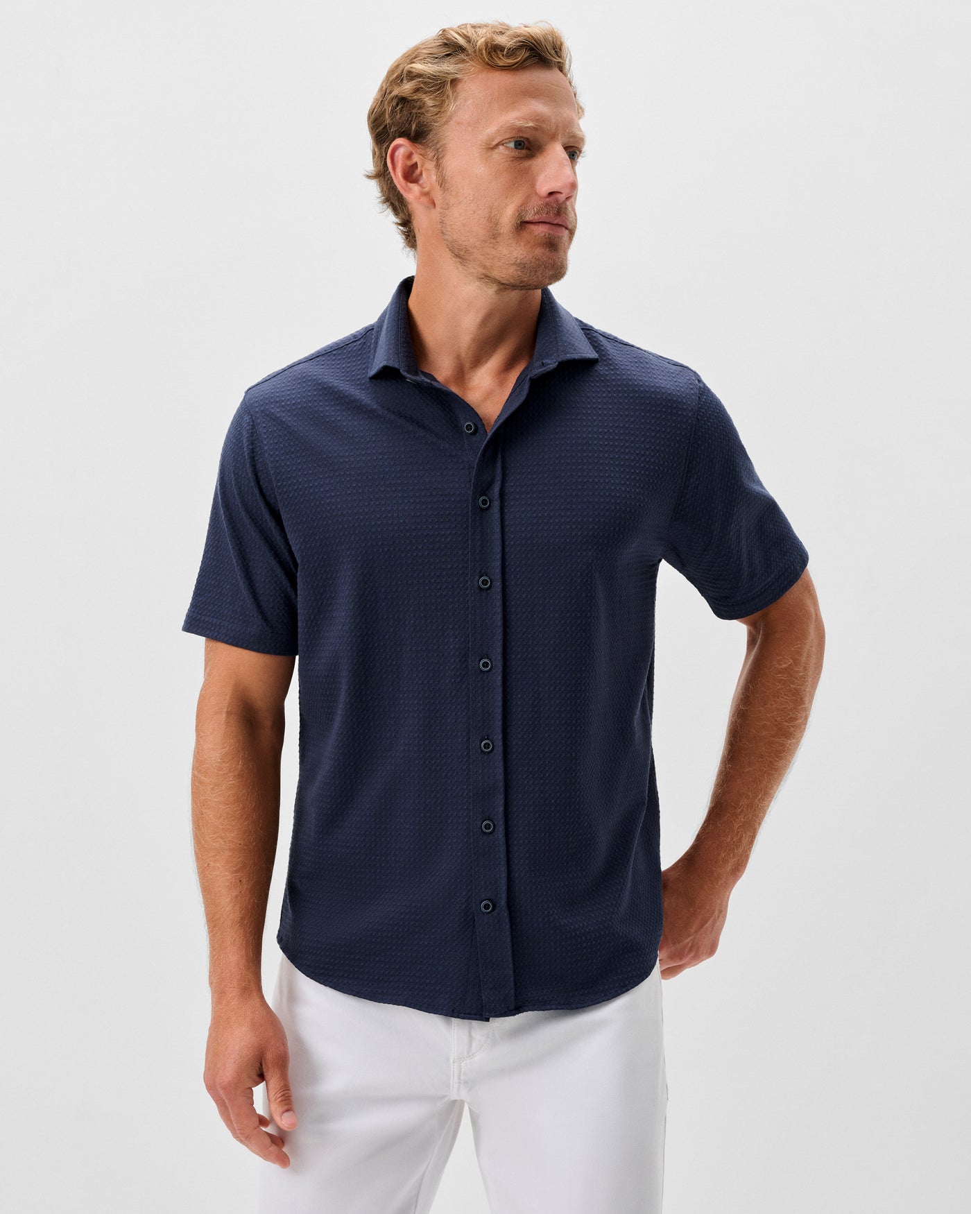 Johnnie-O Short Sleeve Surfsucker Button Down