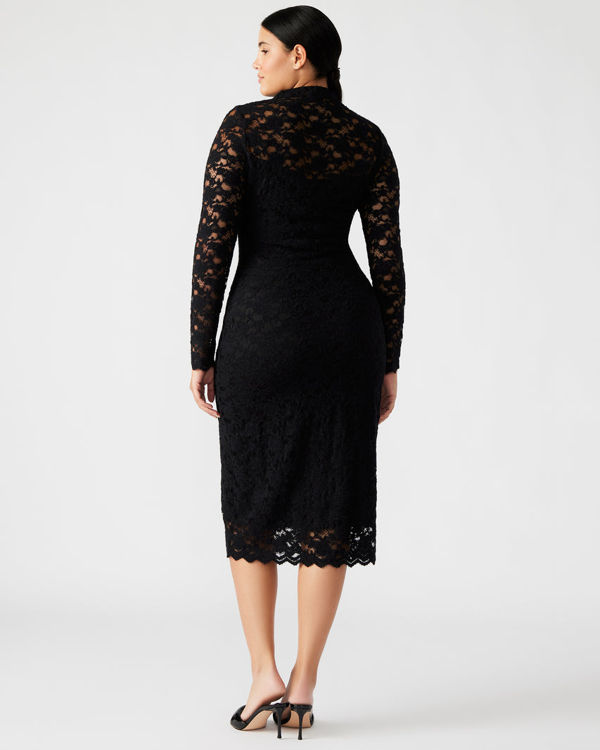 Steve Madden Women's Vivienne Lace Midi Dress - Black - Size S Steve Madden Women's Vivienne Lace Midi Dress - Black - Size S