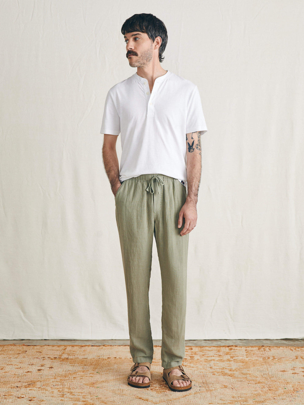 Faherty Men's Linen Drawstring Pant