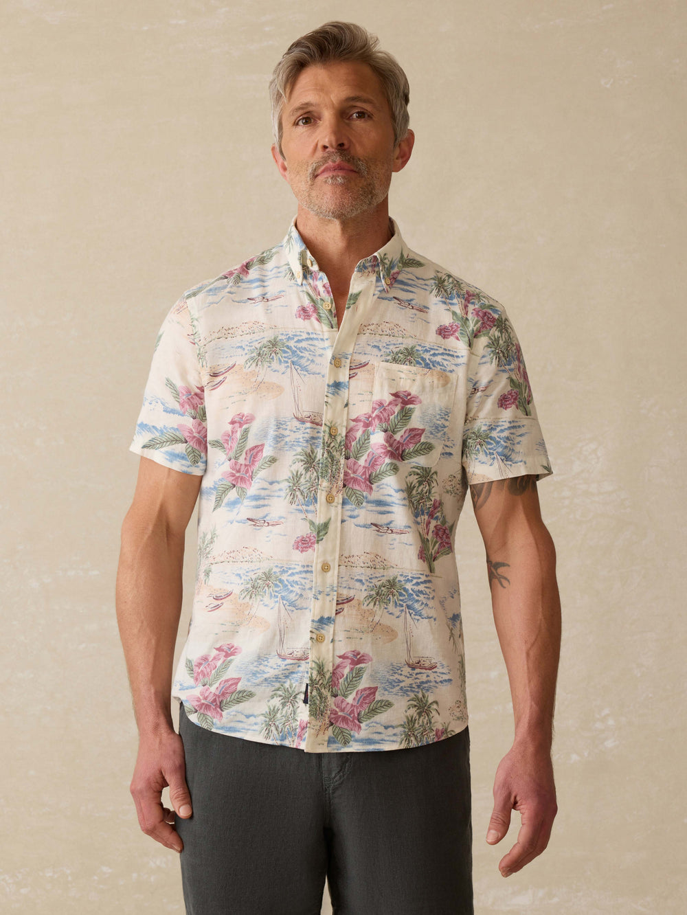 Faherty Men's Short Sleeve Breeze Shirt