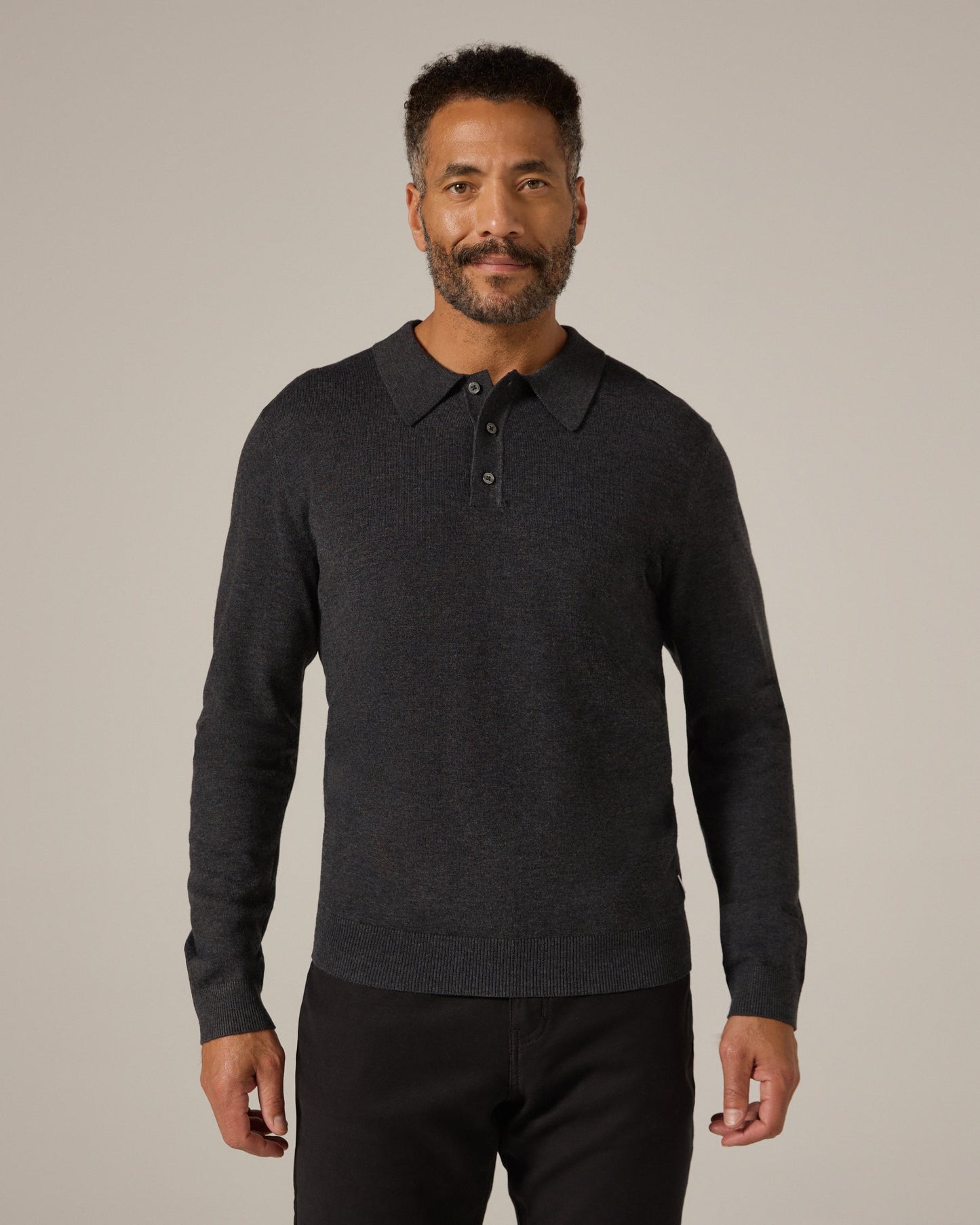 7 Diamond's Mens Belford Long Sleeve Sweater Polo