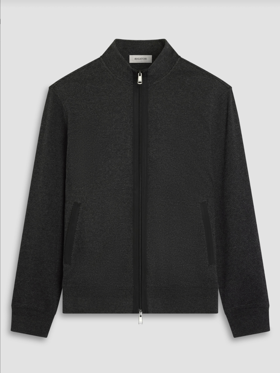 Bugatchi Long Sleeve Full Zip Mock Neck