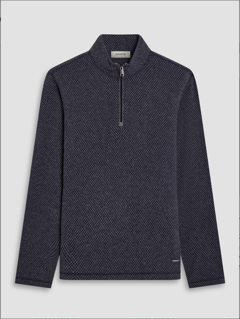 Bugatchi Long Sleeve Quarter Zip Knit
