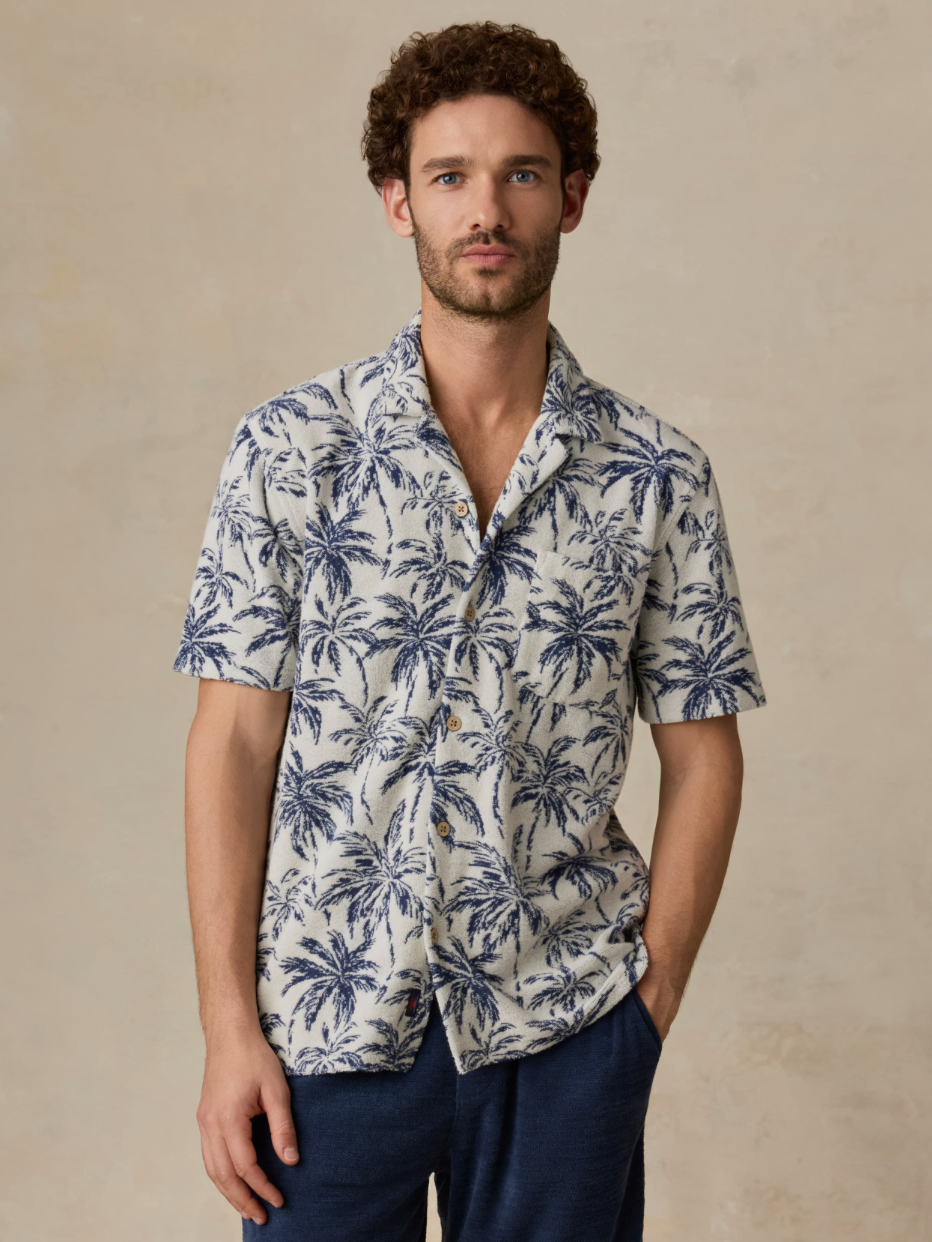 Faherty Men's Short Sleeve Cabana Towel Terry Shirt