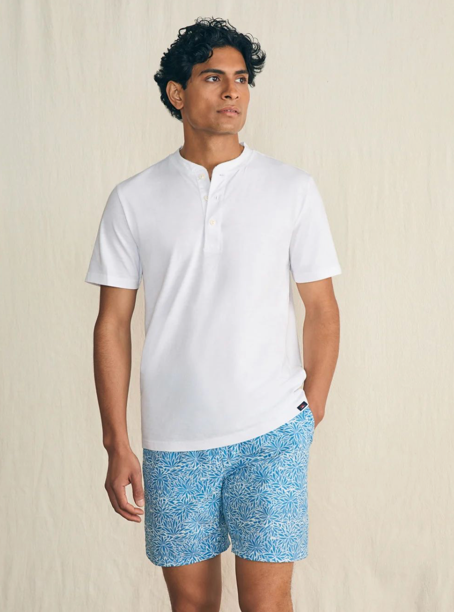 Faherty Men's Short Sleeve Sunwashed Henley