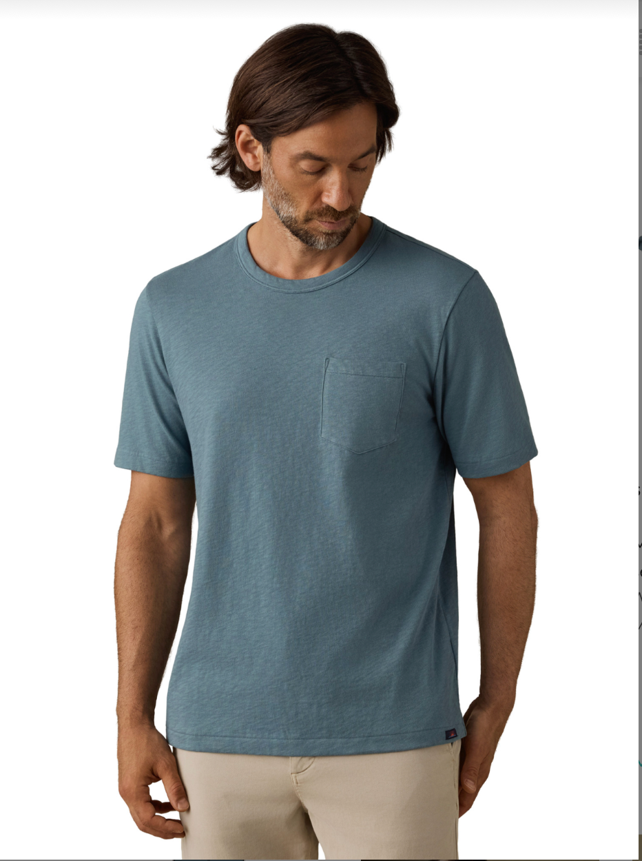 Faherty Men's Sunwashed Regenerative Pocket Tee