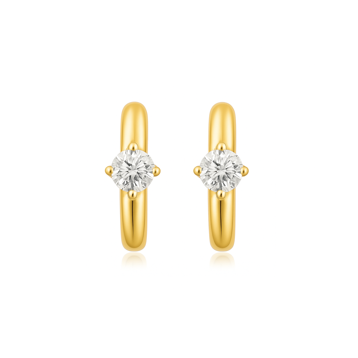 Ellie Vail Yael Solitaire Huggie Hoop Earring