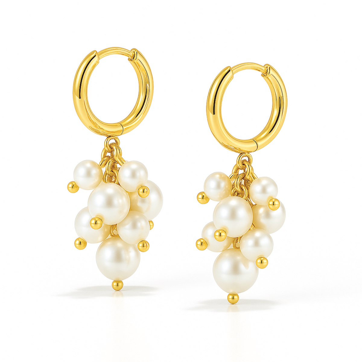 Ellie Vail Soraya Cluster Pearl Huggie Hoop Earring
