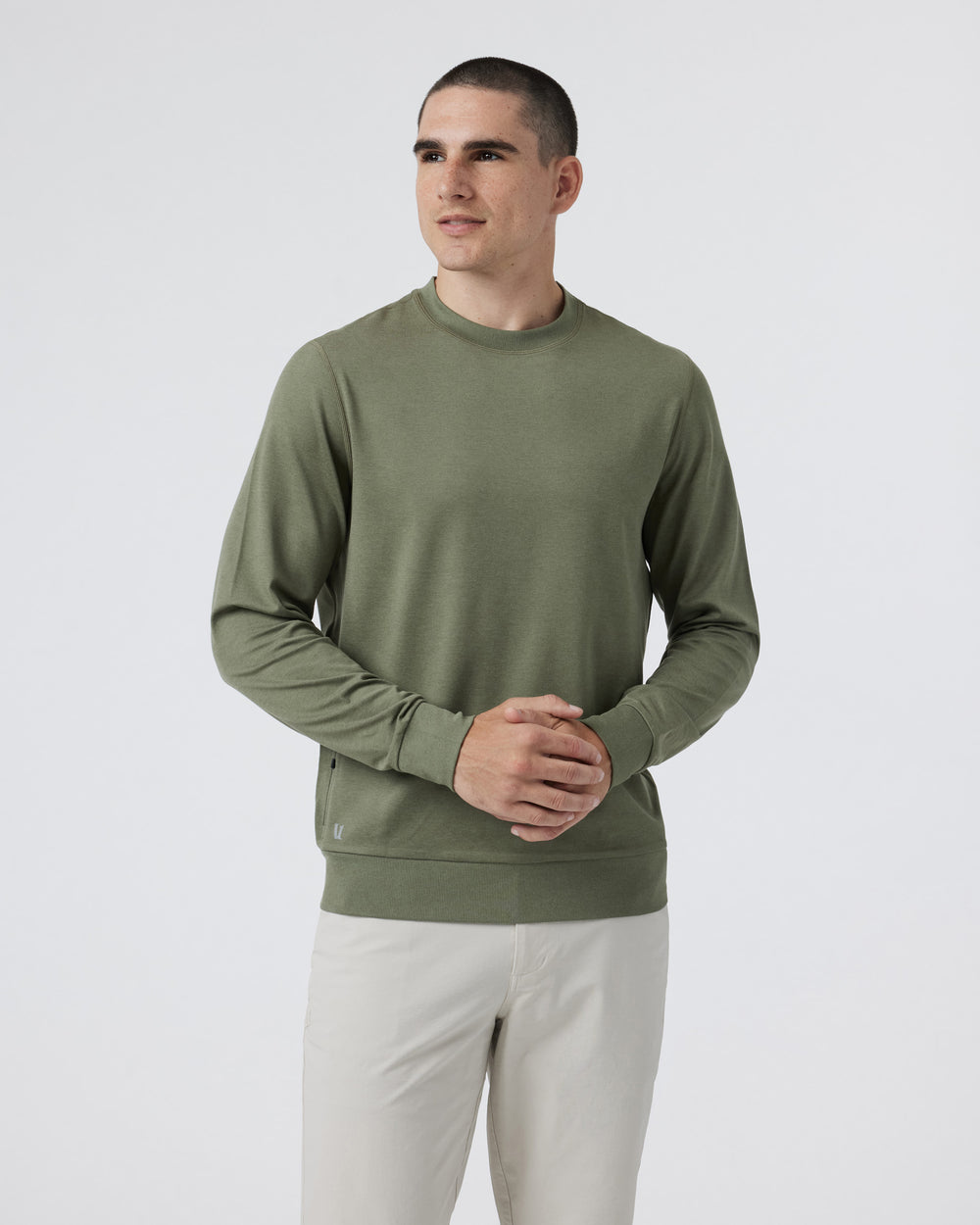 Vuori Men's Ponto Performance Crew Dark Metal Heather Small