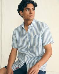 Faherty Men's Short Sleeve Linen Shirt
