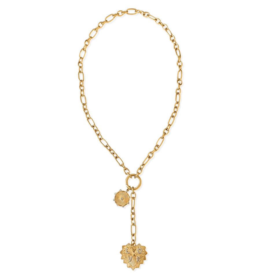 Ellie Vail Nikita Toggle Chain Medaliion Lariat Necklace