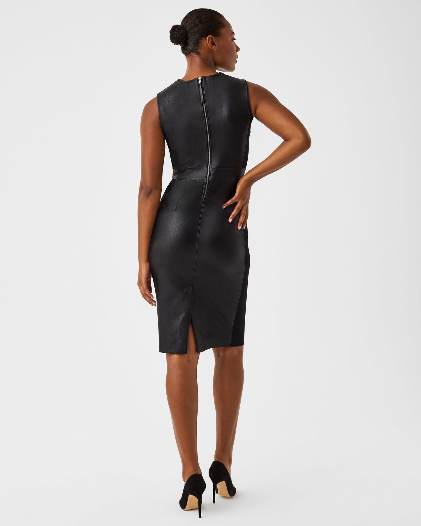 SPANX Leather-Like Combo Fitted Dress