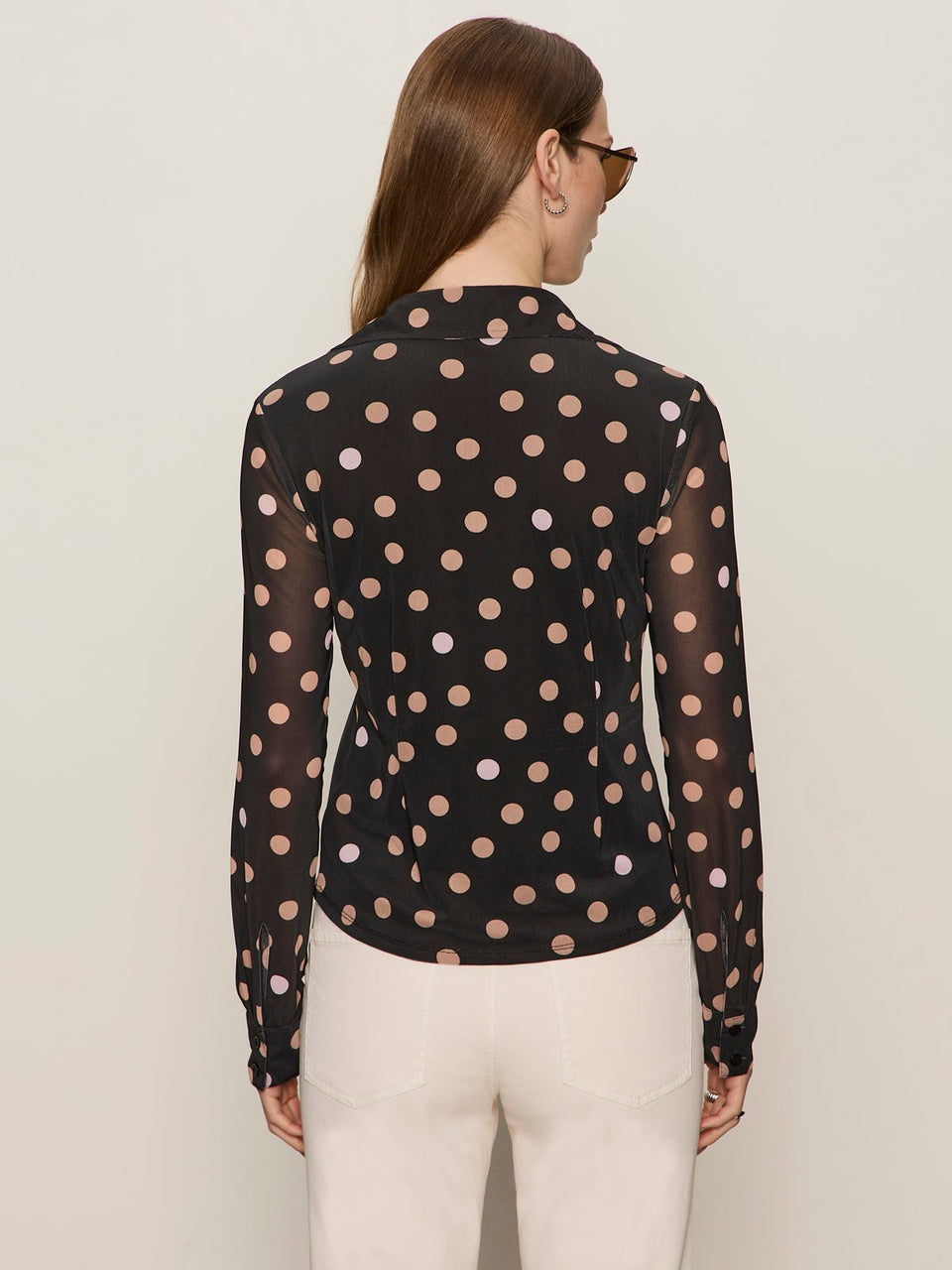 Sanctuary Fitted Mesh Button Down Top