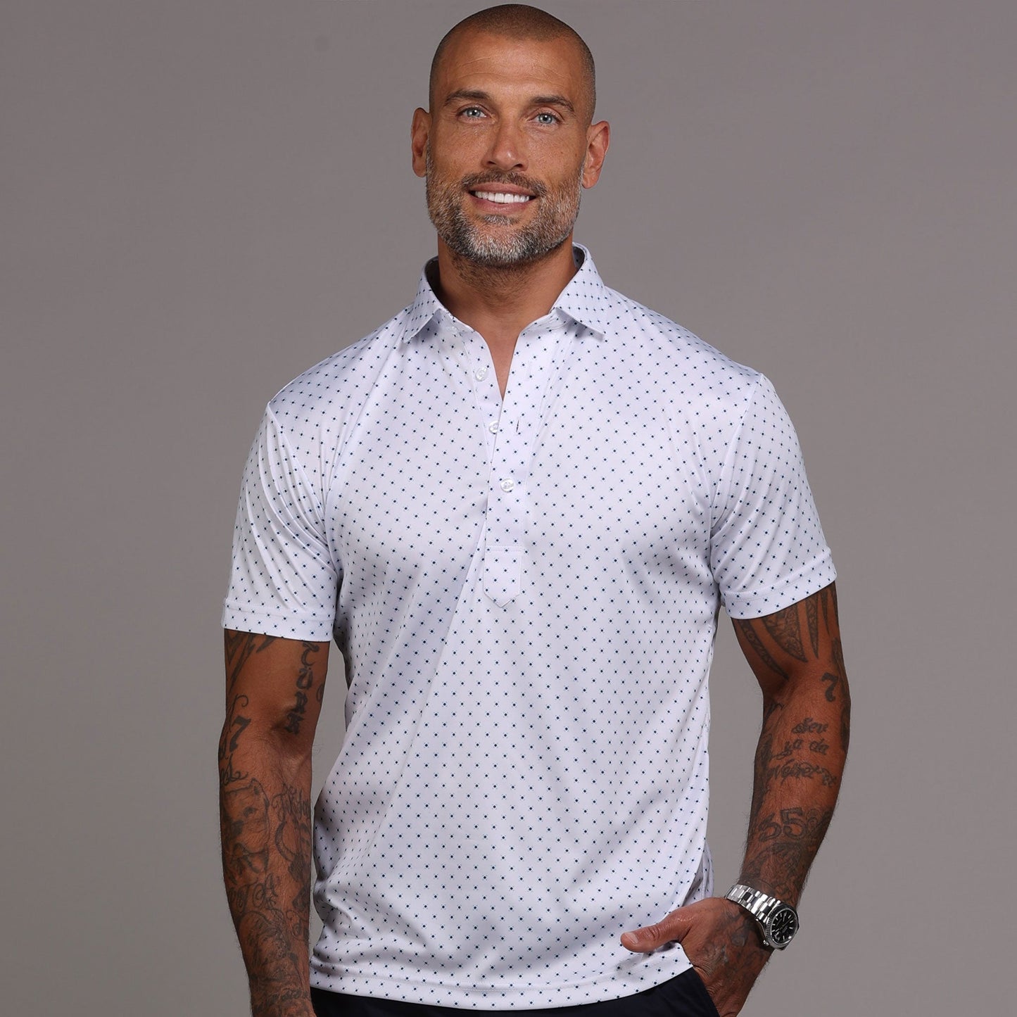 Collars & Co Semi-Spread Collar Polo - Pattern