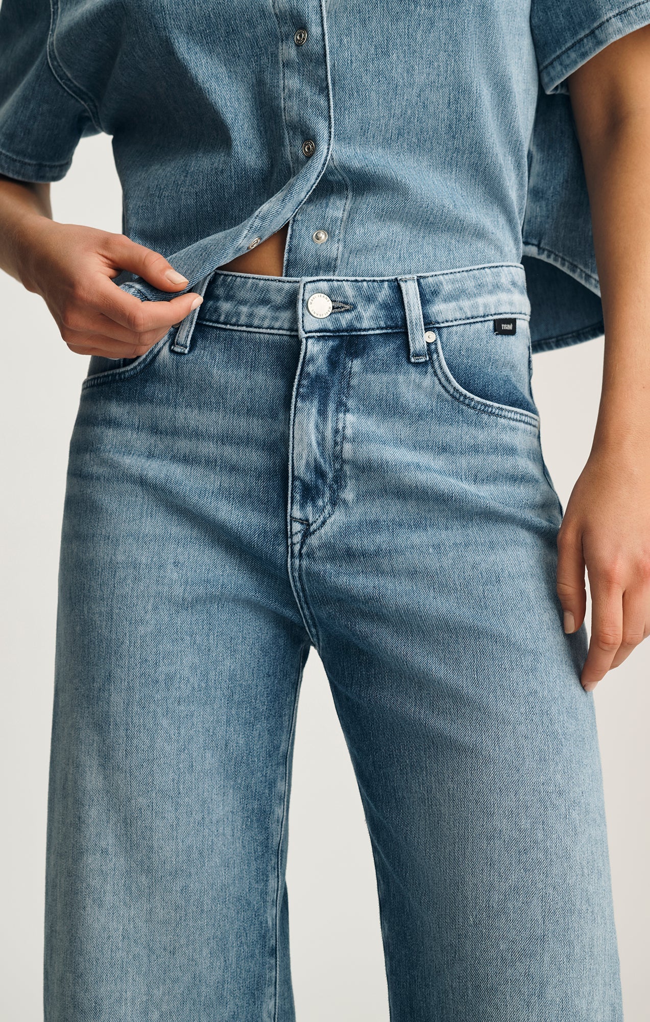 Mavi Women's Paloma Mid Rise Wide Leg Jean