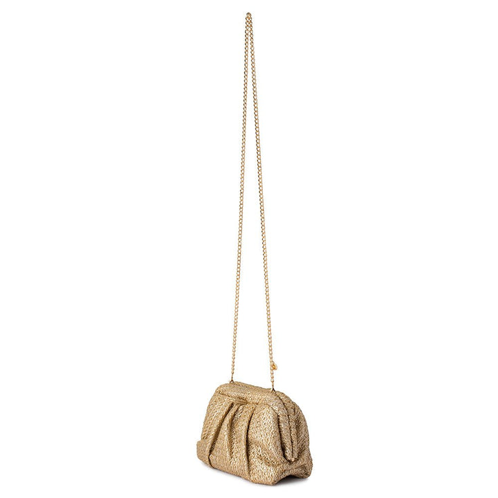 Olga Berg Stevie Pleated Woven Clutch