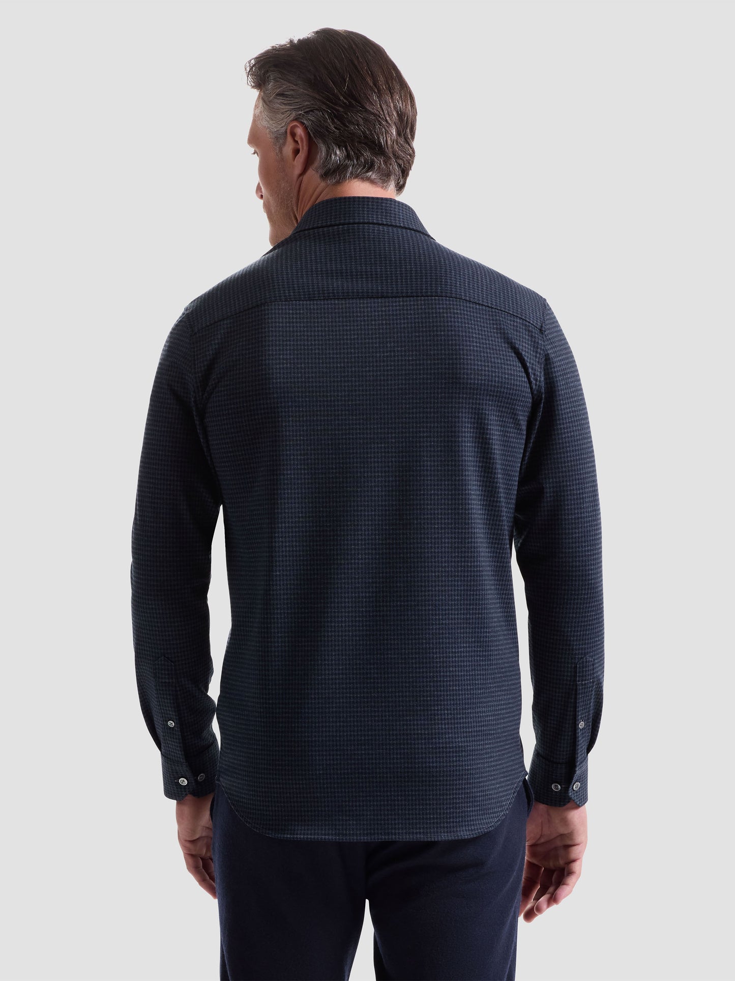 Bugatchi Houndstooth Knit Shirt in Navy XL Bugatchi Houndstooth Knit Shirt in Navy XL