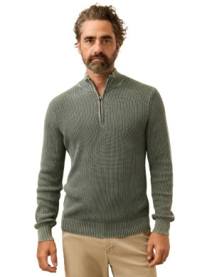 Faherty Men's Sunwashed Quarter Zip Sweater