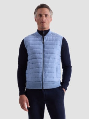 Bugatchi Navy Melange Quilted Sweater Vest