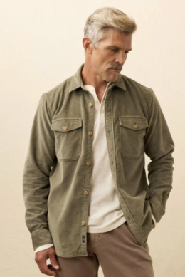 Faherty Men's Stretch Terry Corduroy Workshirt