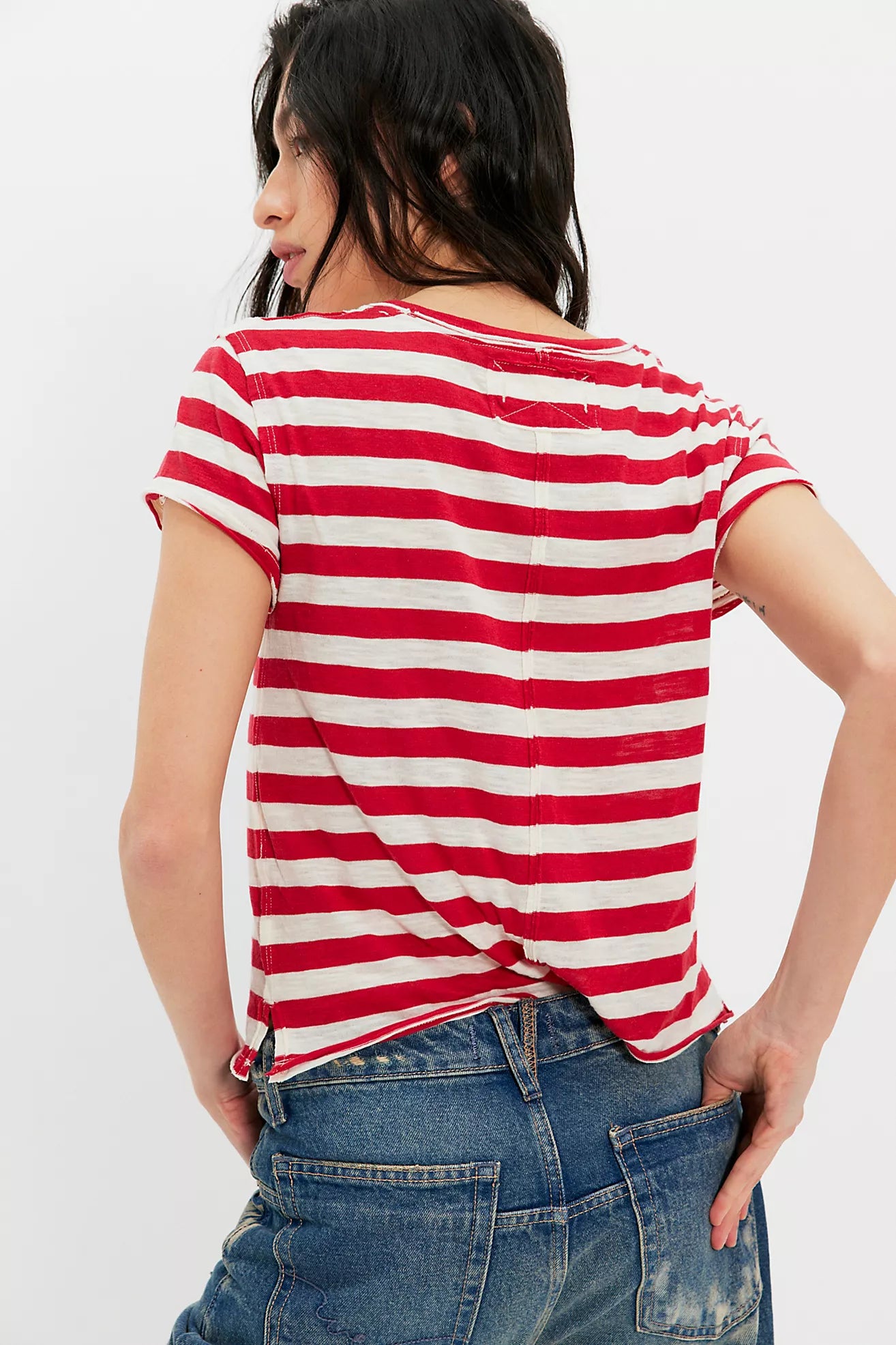 Free People Nora Stripeed Cotton Tee